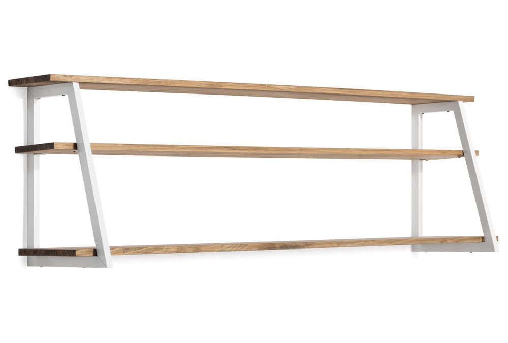Estantería Poligonal Ascendente 100x35x47cm blanca madera efecto vintage estilo industrial Box Furniture