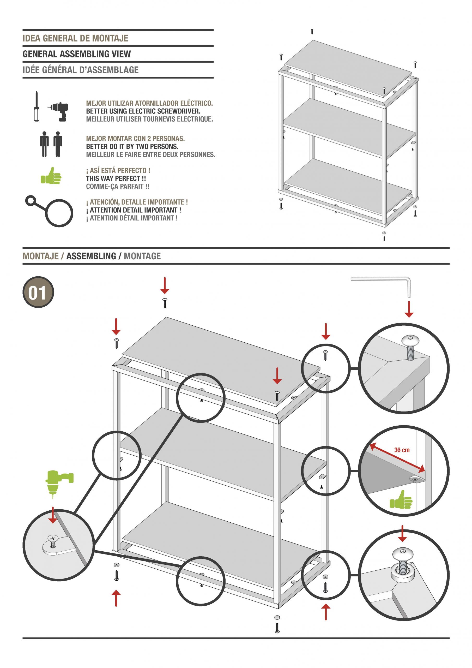 Instrucciones de montaje estanterías iCub