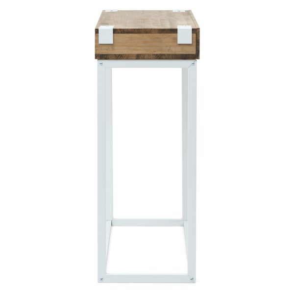 Recibidor iCub de Madera con 2 Huecos y tapa frontal Blanco en madera  maciza de pino acabado vintage estilo industrial Box Furniture - Box  Furniture Shop